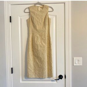 Michael Kors Textured Yellow /Cream Dress, size 2 new with tags,